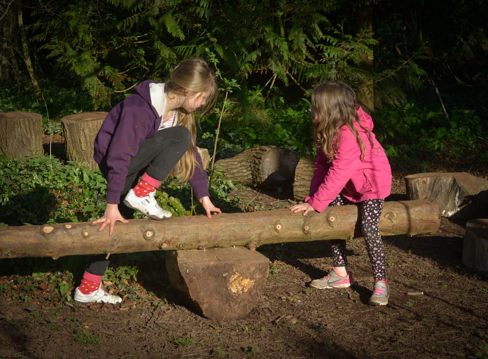 kids playing in the outdoor play area