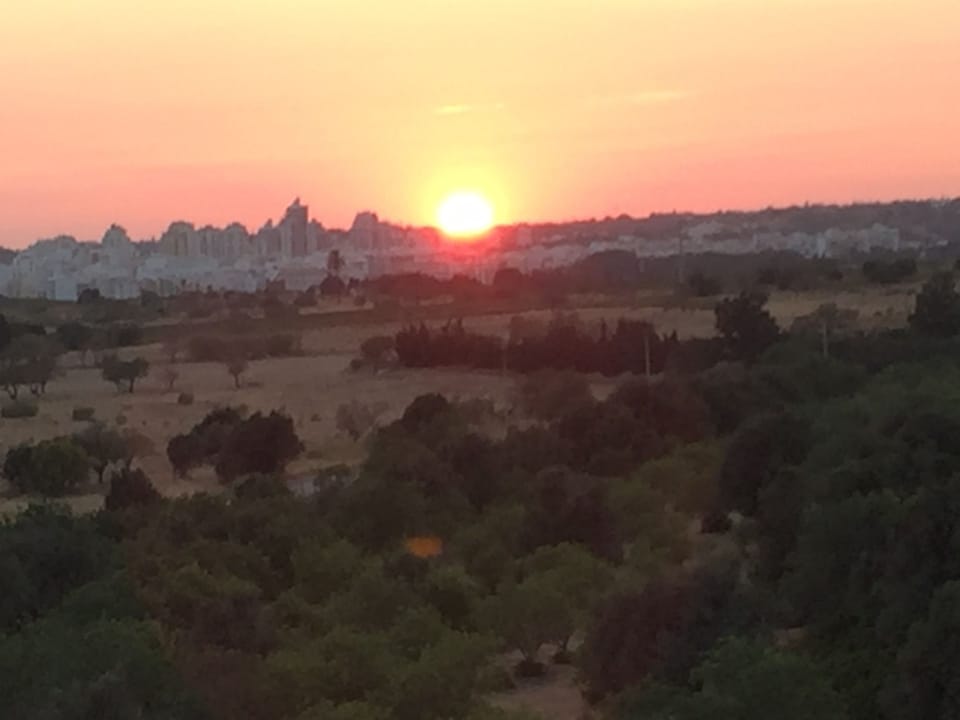 Sunset - view from balcony towards  Armação de Pêra.