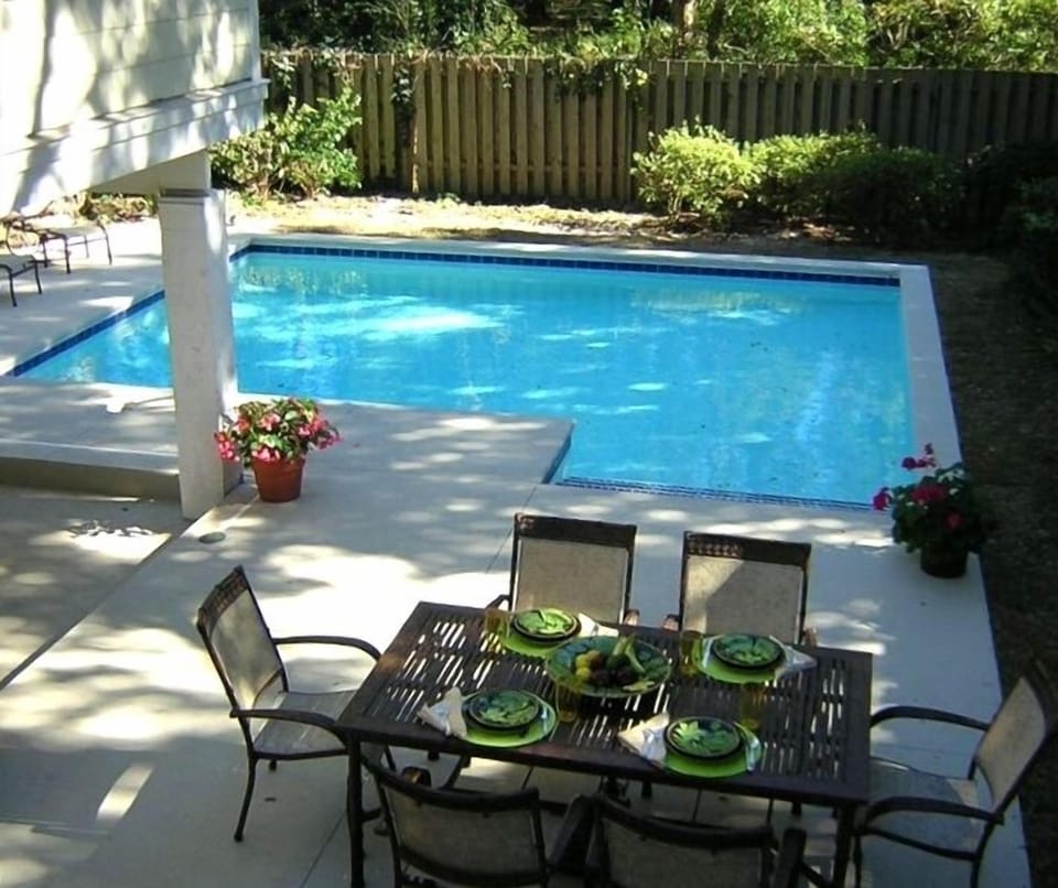 Pool 20" x 24" , large wrap around patio and very private fenced in yard.