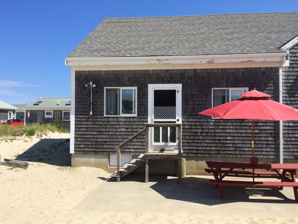 Front of Cottage. Beach is to the left over the dune.