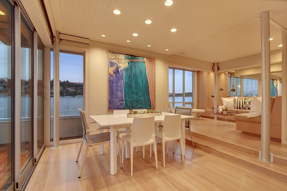 view from kitchen to dining room and living room