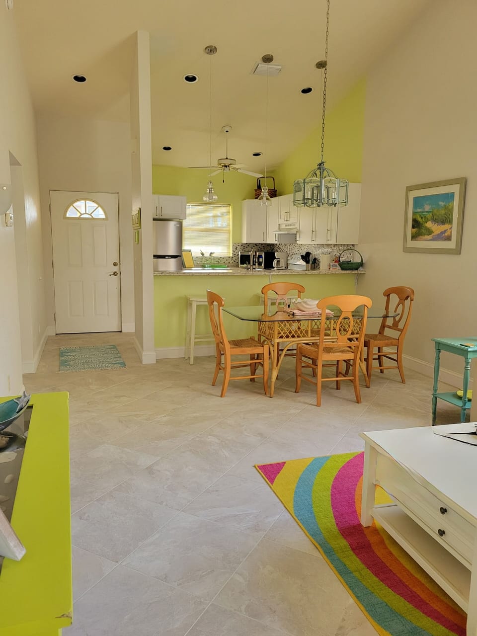 entry, kitchen, dining