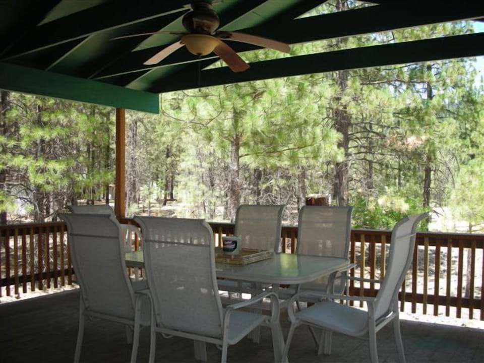 Back porch with gas grill