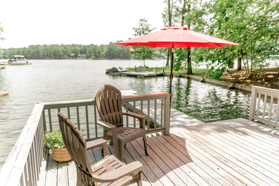deck/pier combination on the water only a few steps from the house