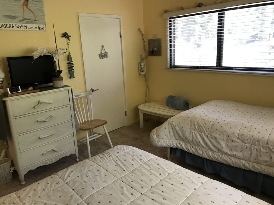 2nd guest bedroom, Full and Twin sized beds, walk in closet