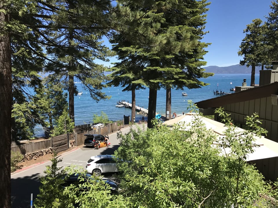 beautiful view from the balcony to private pier and beach