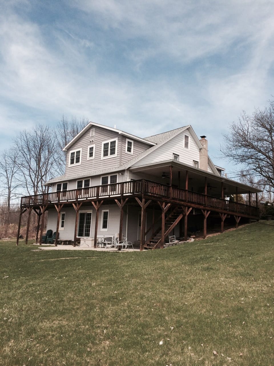 Quite a house from the yard!