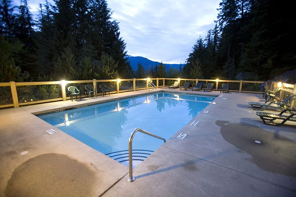 Pool built into mountainside
