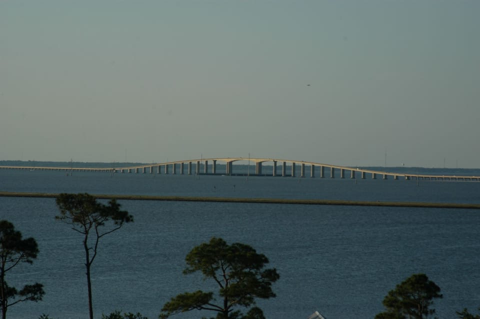 Bridge from mainland to Dauphin Island as viewed from Holiday Isle