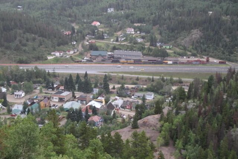 Silver Plume from above while hiking. Notice the Historic Georgetown Loop RR.