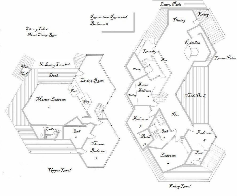 floor plan
on left is the upstairs 
on right is the entry level with no stairs 