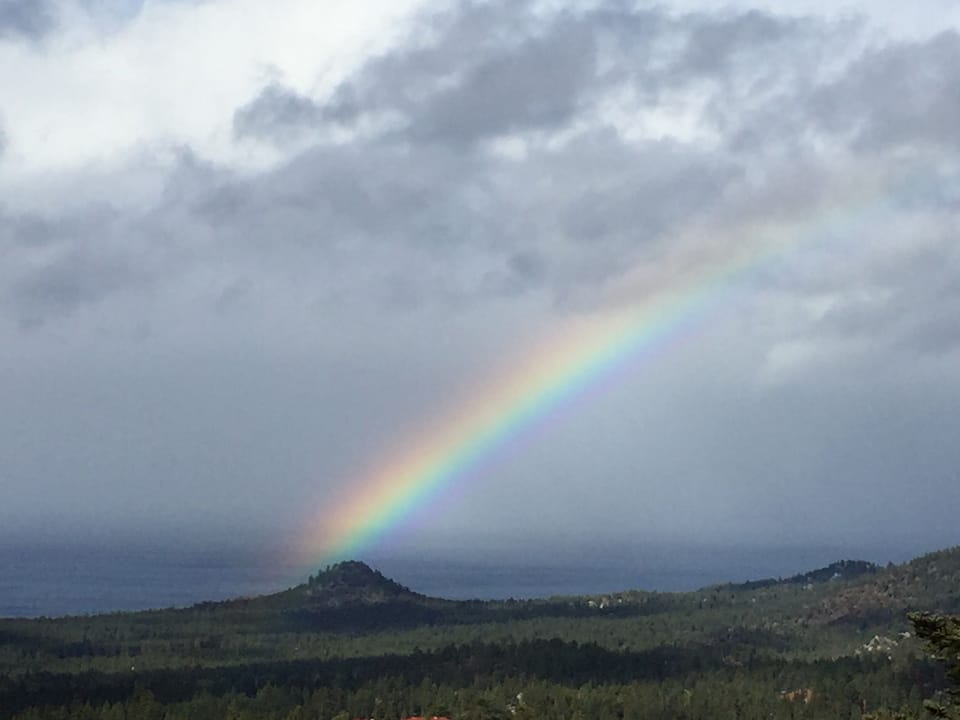 We are at the rainbow's end here on North Bowl Lane.