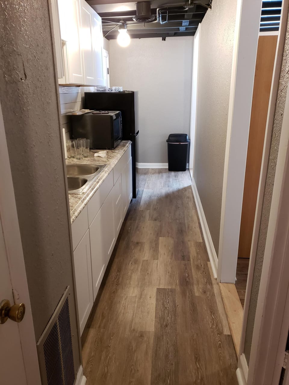 Kitchen from bathroom doorway