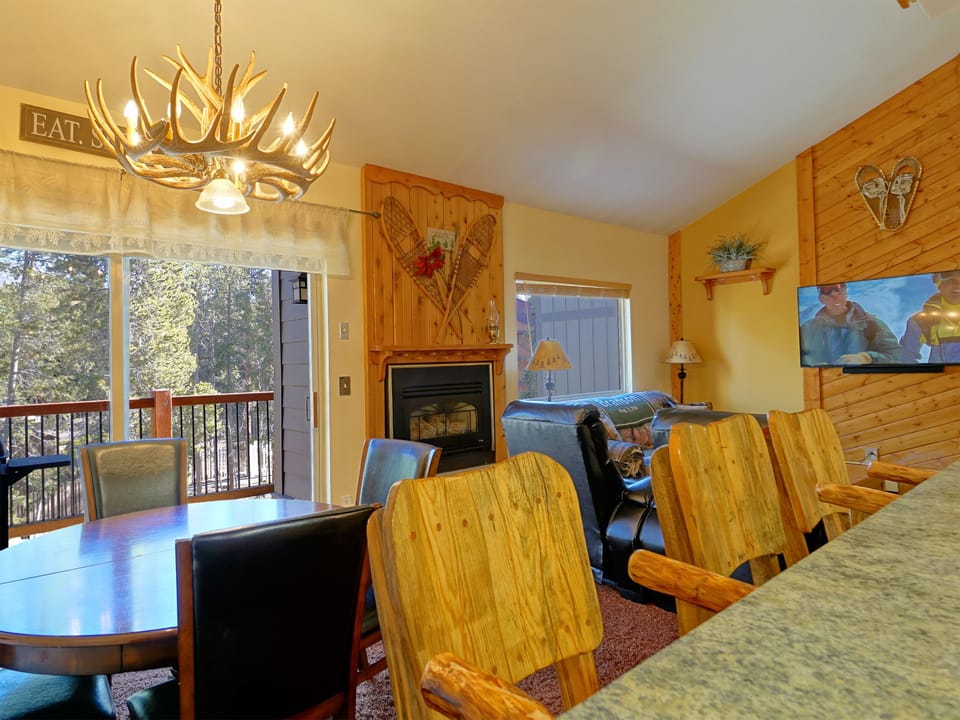 Main room looking out from the kitchen area-all custom woodwork by dad-n-law!