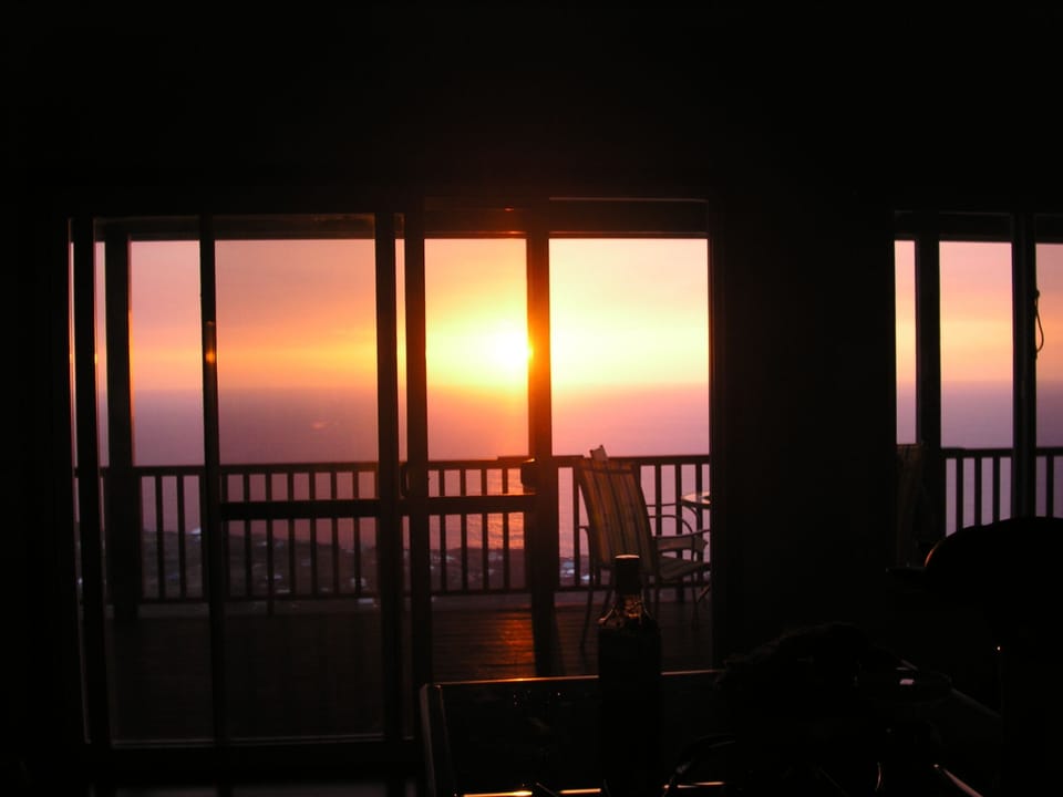 a sunset view from the kitchen