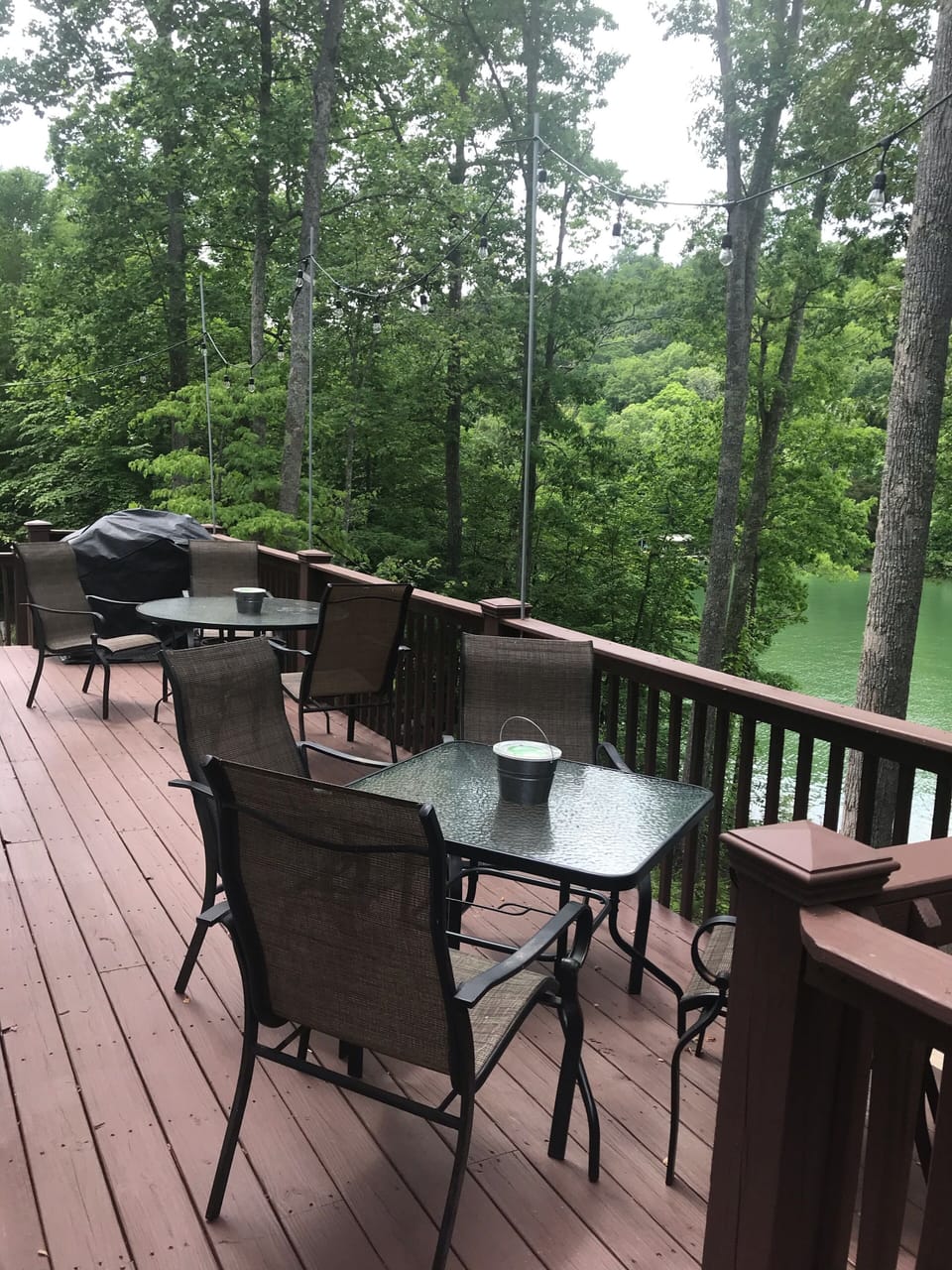 Outdoor seating and grill