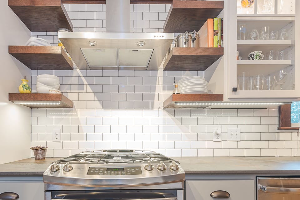 five-burner gas range and convection oven