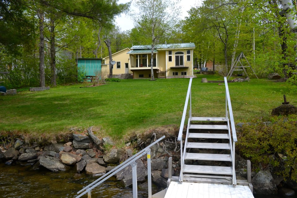 Large sloping back yard
