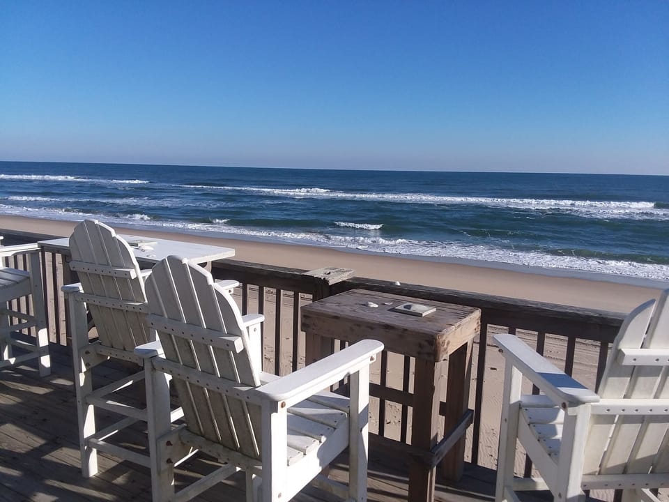 Dolphin watching and beautiful views from the deck.