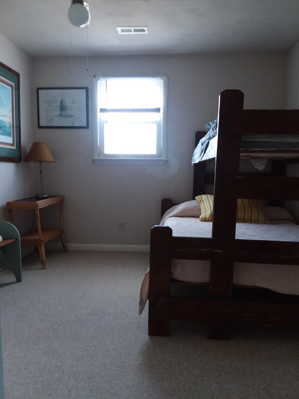 Upstairs common area with bunk beds, single/double