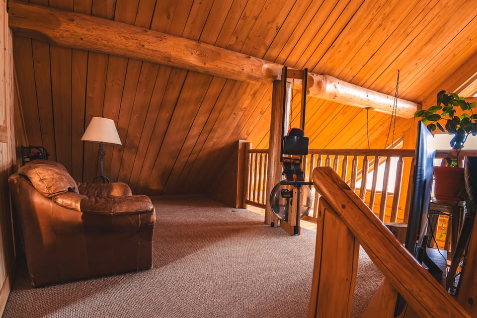 Work out loft and lovely chair to soak in the view
