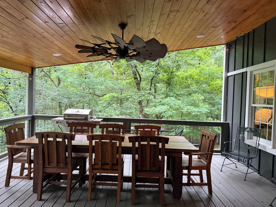 Deck overlooking the pond. 
