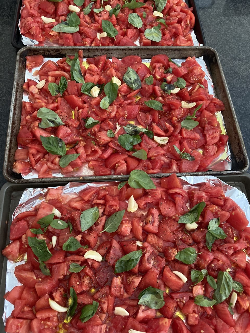Juicy summer tomatoes perfect for roasting and freezing
