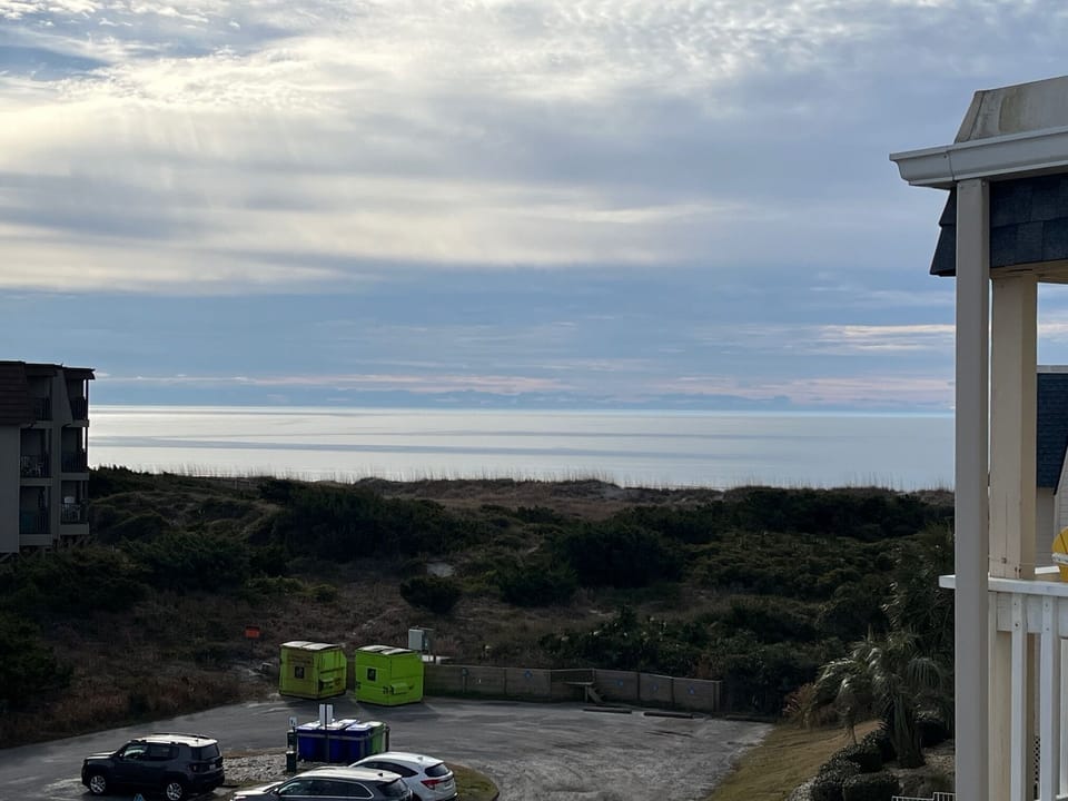 View from balcony toward ocean.