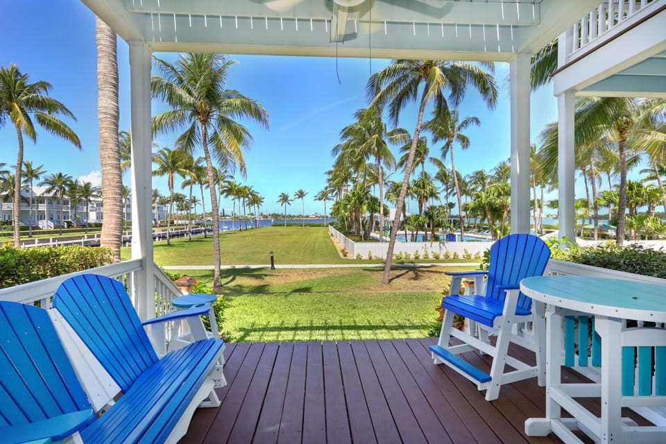 Enjoy sunsets and pool view from your porch