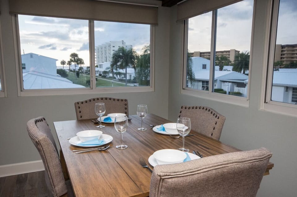 Enjoy watching the sunrise or sunset from your dining table.