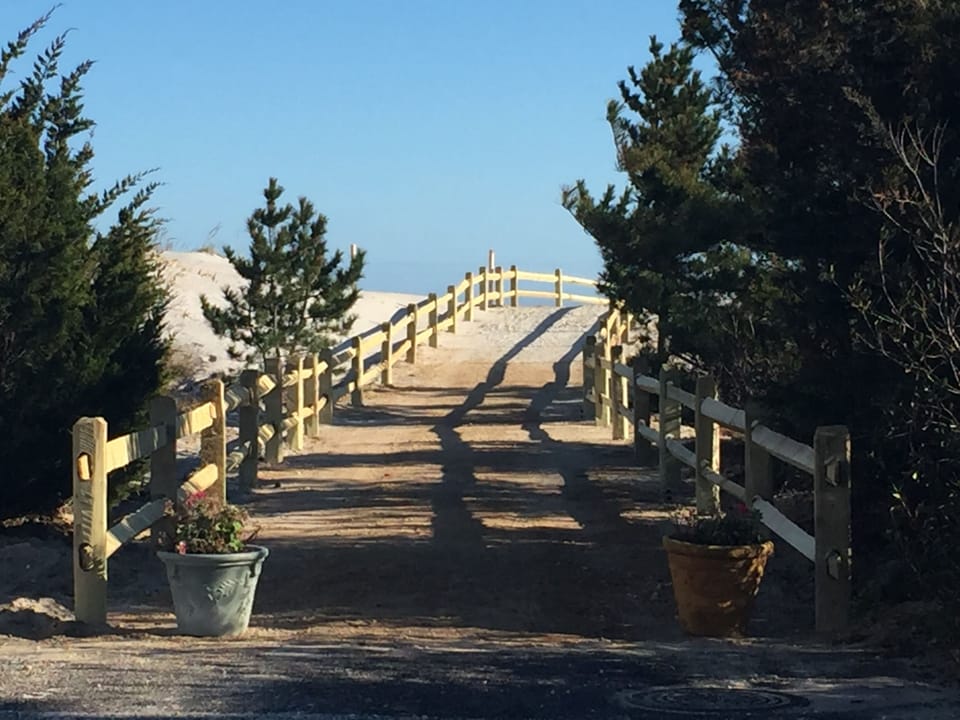 New beach walkway to newly refurbished beach just steps away from the house