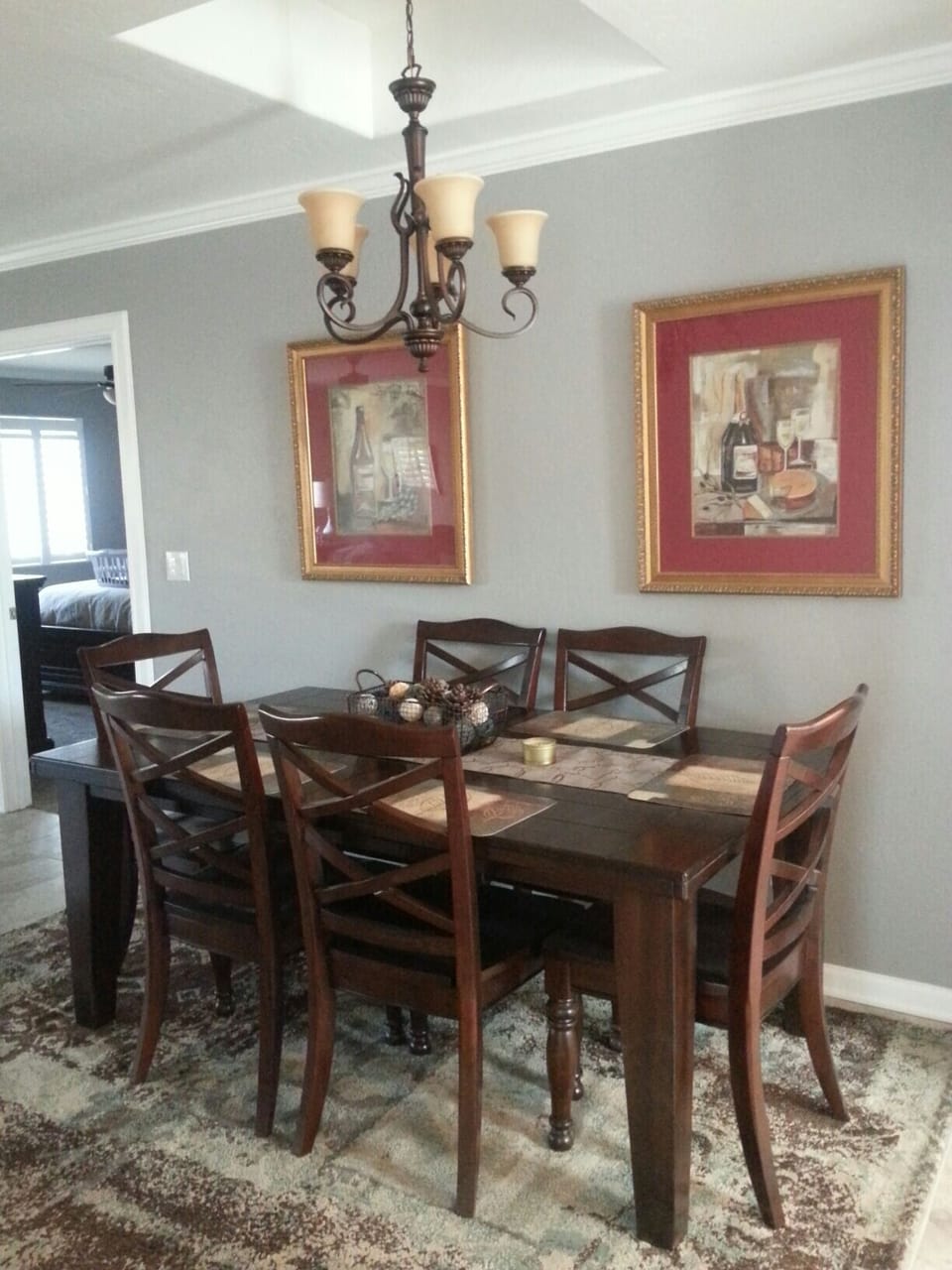Formal Dining Room/Seats 6 plus 8 with extra sleeve added
