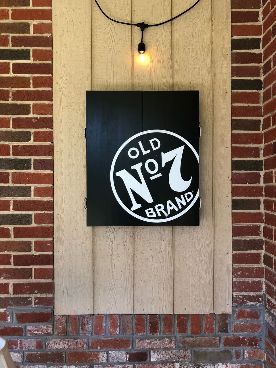 Dart board-covered porch area 
