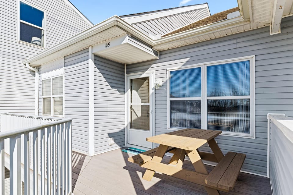 Third floor walk-up with deck.