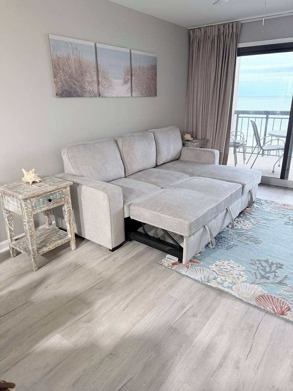 New sleeper sofa. Bedding stored in the chaise 