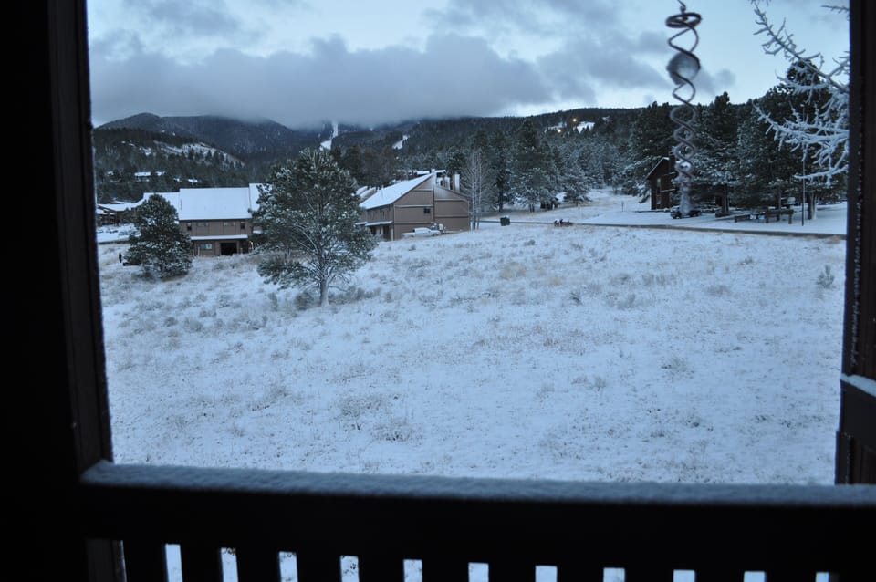 View from balcony off master in spring. 