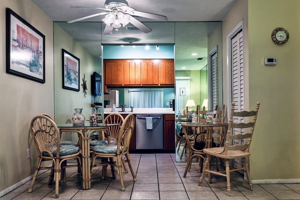 Dining room and kitchen