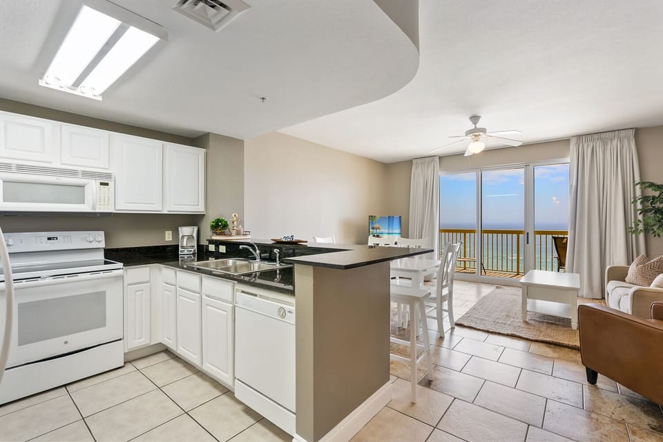 Kitchen and living area