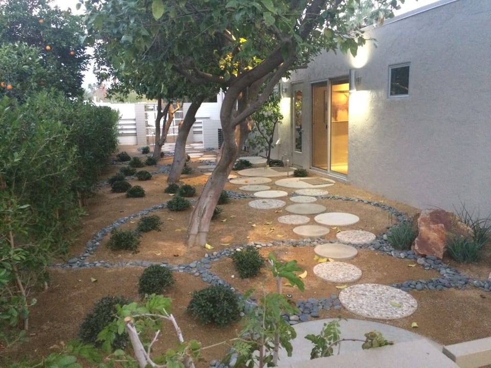 Northside garden with citrus trees