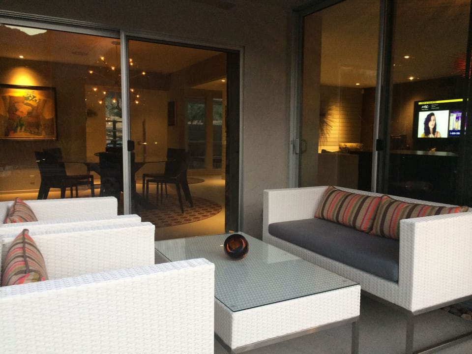 Patio conversation area off dining and living rooms
