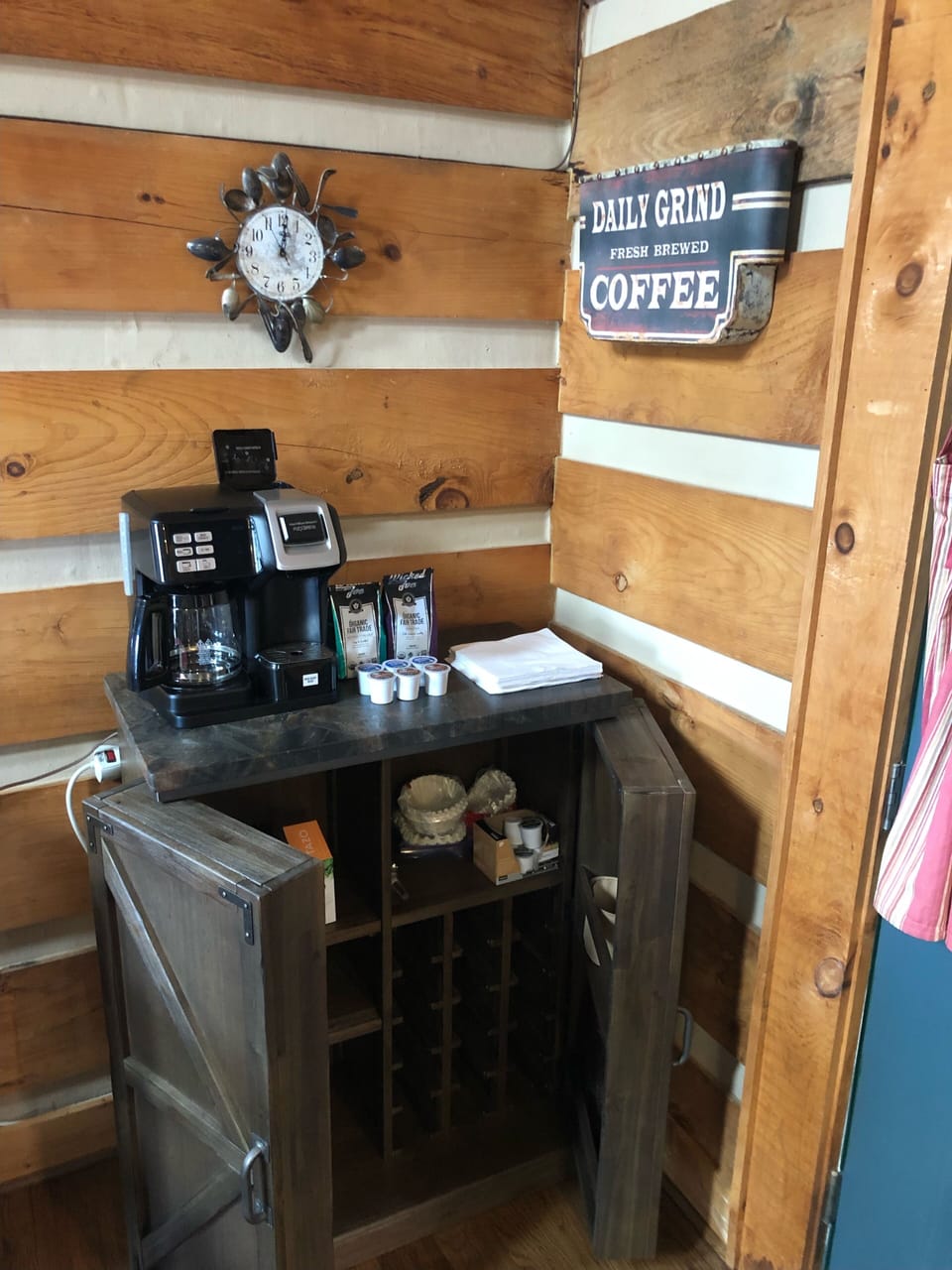 Coffee / Wine Station with plenty of room of storage. 