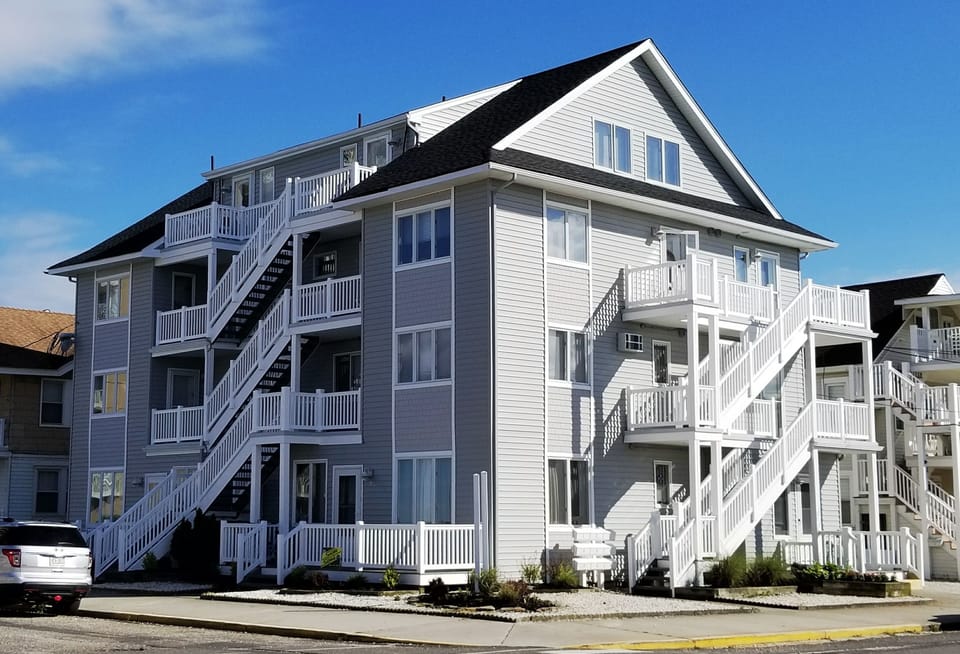 Our condo is on the top floor on the south side of the building.