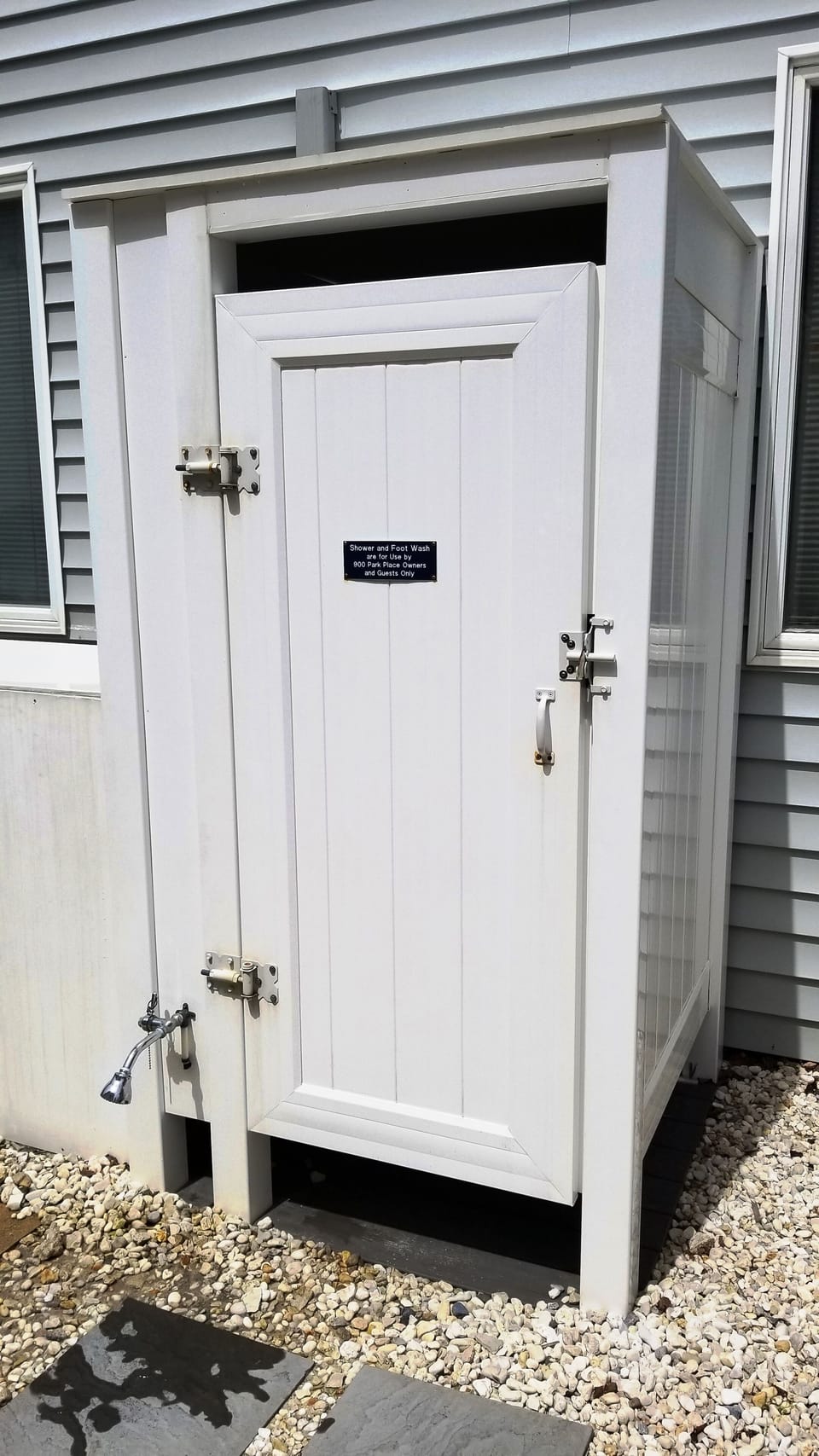 Enclosed Outside Shower with Hot & Cold Water