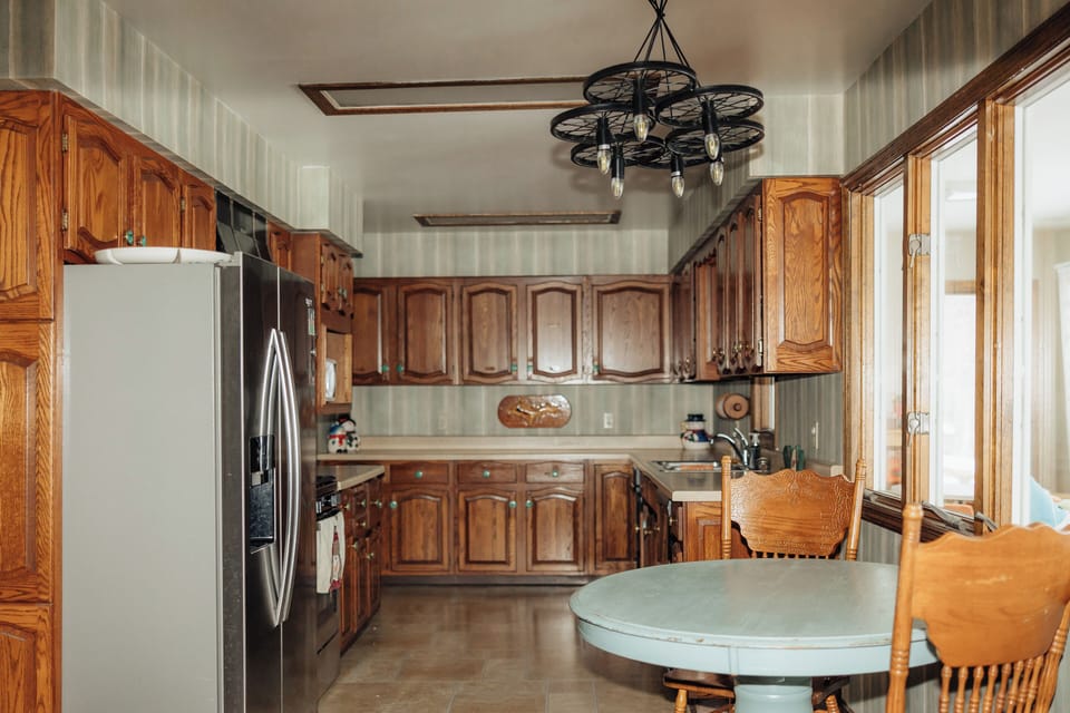 The kitchen is stocked for cooking! (pots, pans, griddle, crockpot, etc)