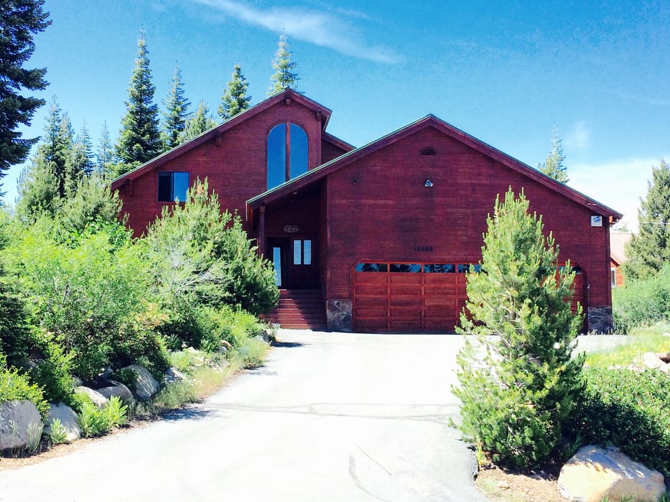 front of the house in the summer