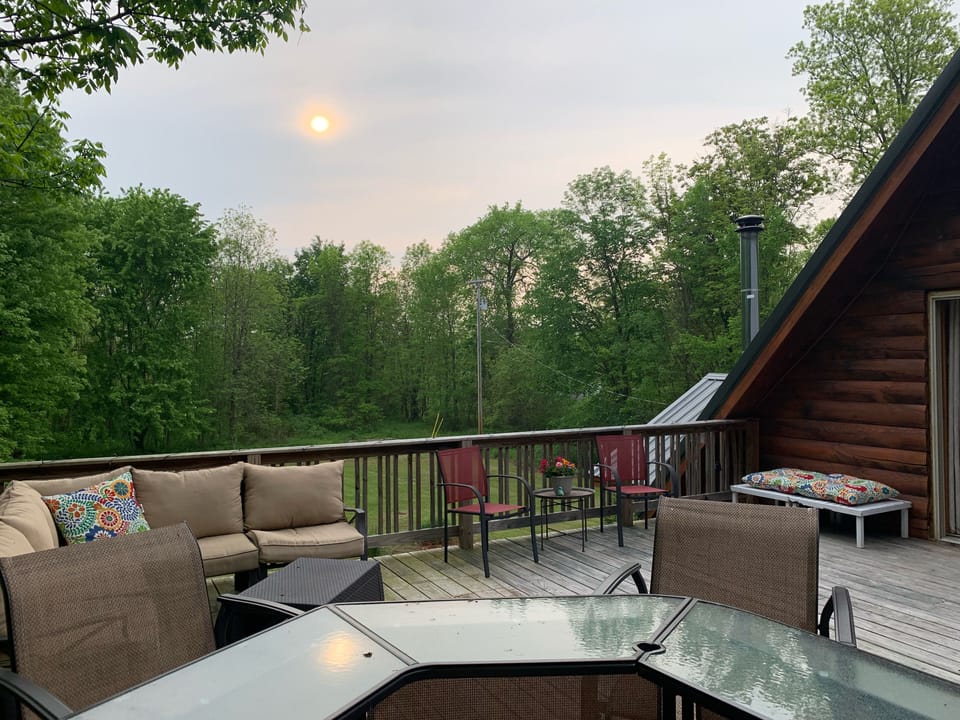Huge deck to enjoy! Perfect place to watch the sun go down.