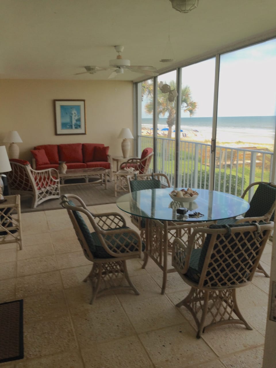 Lanai with dining table