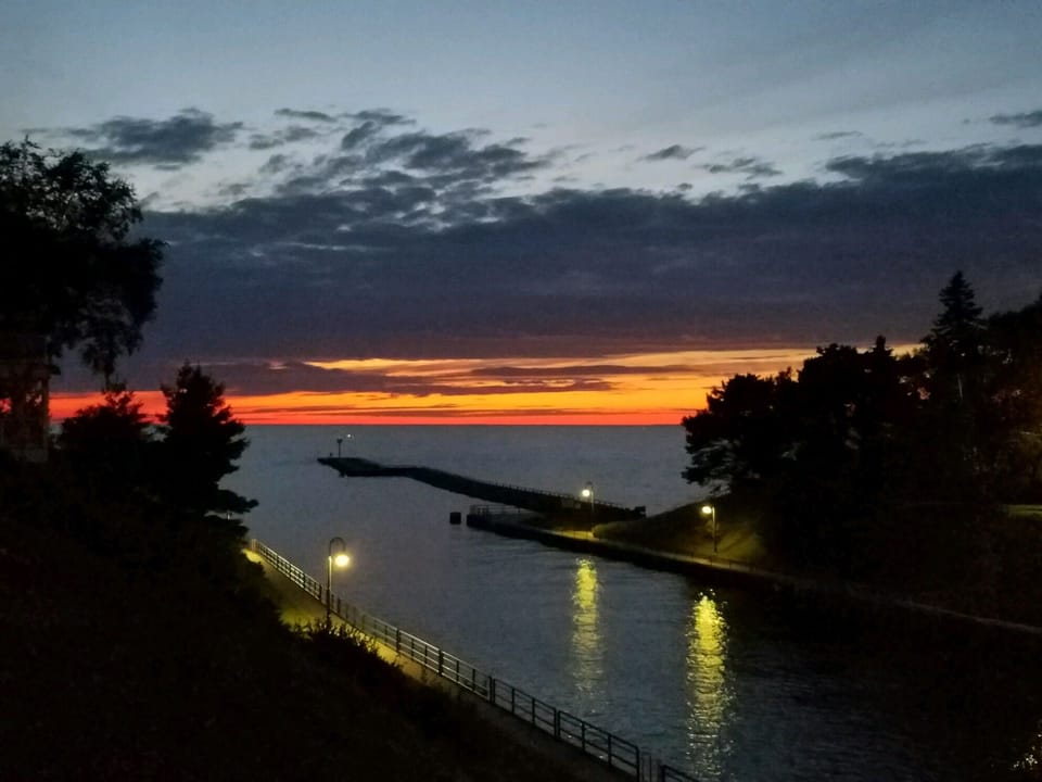 Lake Michigan at dusk. 