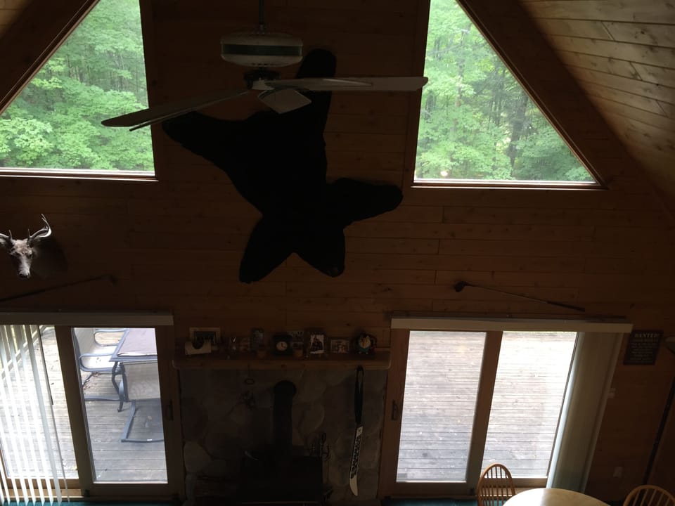 Looking down on 2 story living room area (from loft)