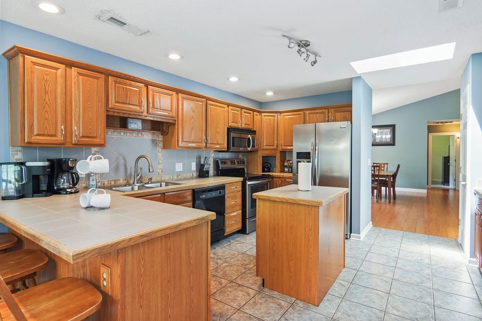 Fully stocked kitchen